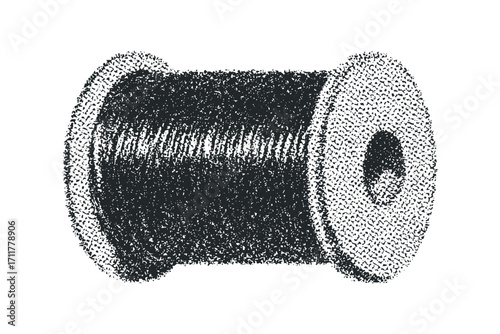 Spool of thread image. Vector hand drawn illustration