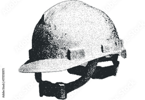 Hard Hat safety helmet for construction workers on. Vector hand drawn illustration