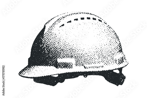 Hard hat construction safety wear. Vector hand drawn illustration
