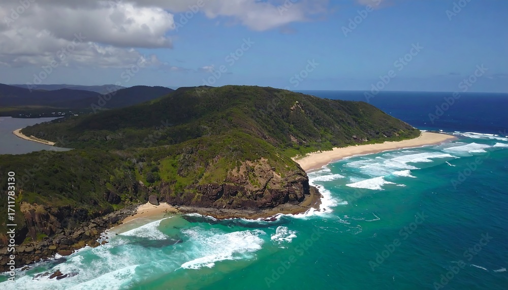 Fototapeta premium Coastal landscape aerial view