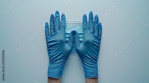 Surgical Gloves and Face Mask in a Clean, Isolated Environment