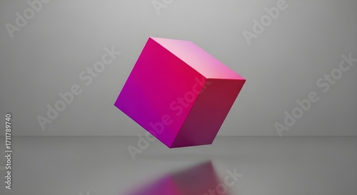A magenta cube