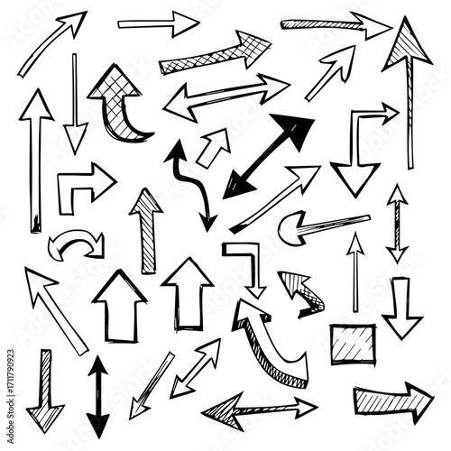 Hand-Drawn Arrow Collection Diverse Vector Arrows for Design