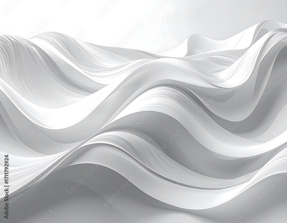 Obraz premium Abstract white wavy design