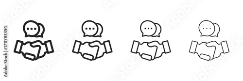 Introduction  Icon Set With Multiple Line Styles Vector Illustration 