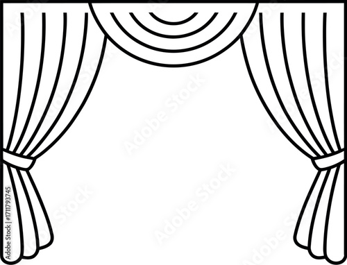 Elegant theater curtains opening to reveal a blank stage, ready for performance.