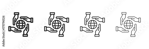 Unity  Icon Set With Multiple Line Styles Vector Illustration 