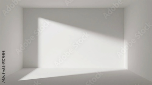 Wallpaper Mural Empty white room with sunlight casting shadows on walls and floor Torontodigital.ca