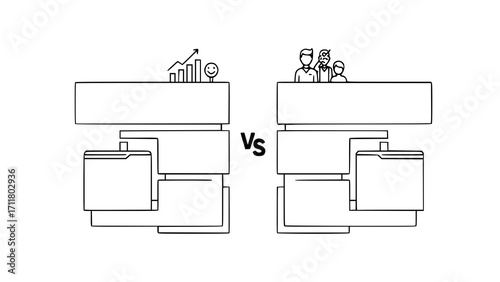 Visual comparison of business processes and team collaboration