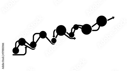 Abstract representation of a complex, interconnected, and evolving path