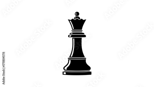 A black and white chess queen piece