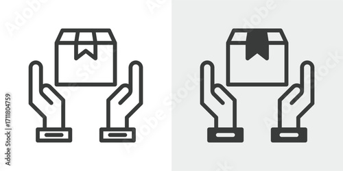 Project Delivery Icon Set in Outline and Mixed Style Vector Illustration