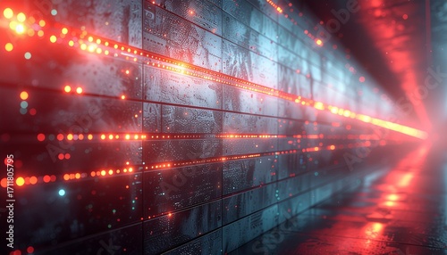 Cyber Attack Defense - Digital Firewall Concept