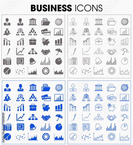 Basic icons set About business auto web ecology shopping travel computer medicine and school concepts