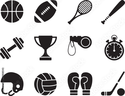 Dynamic sports icons for winning and fitness