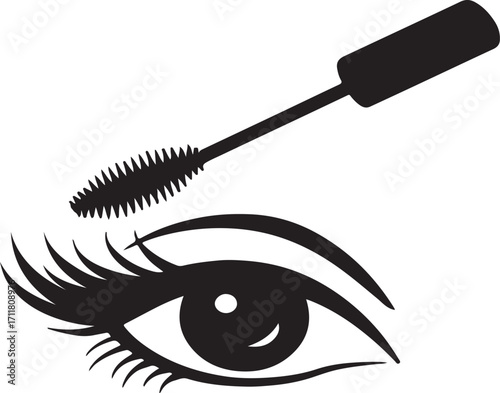 black mascara eye silhouette vector