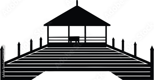  dock silhouette vector illustration