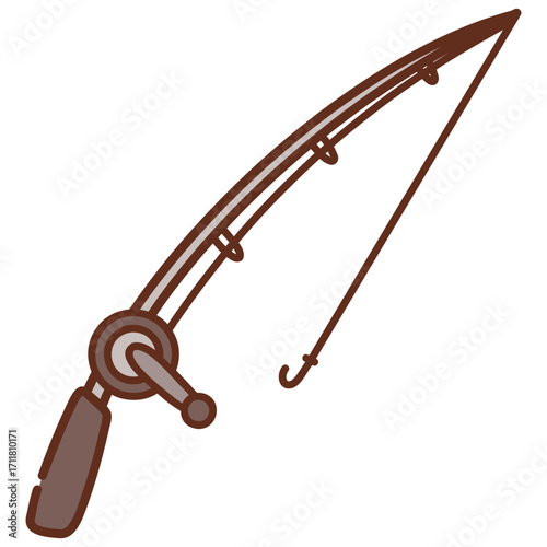 fishing rod vector illustration
