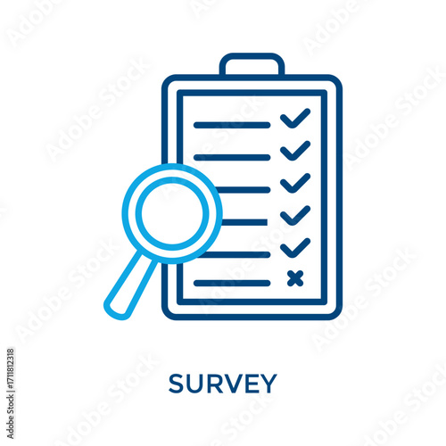 Survey Icon Outline Color Style. Vector Illustration For Graphic Design