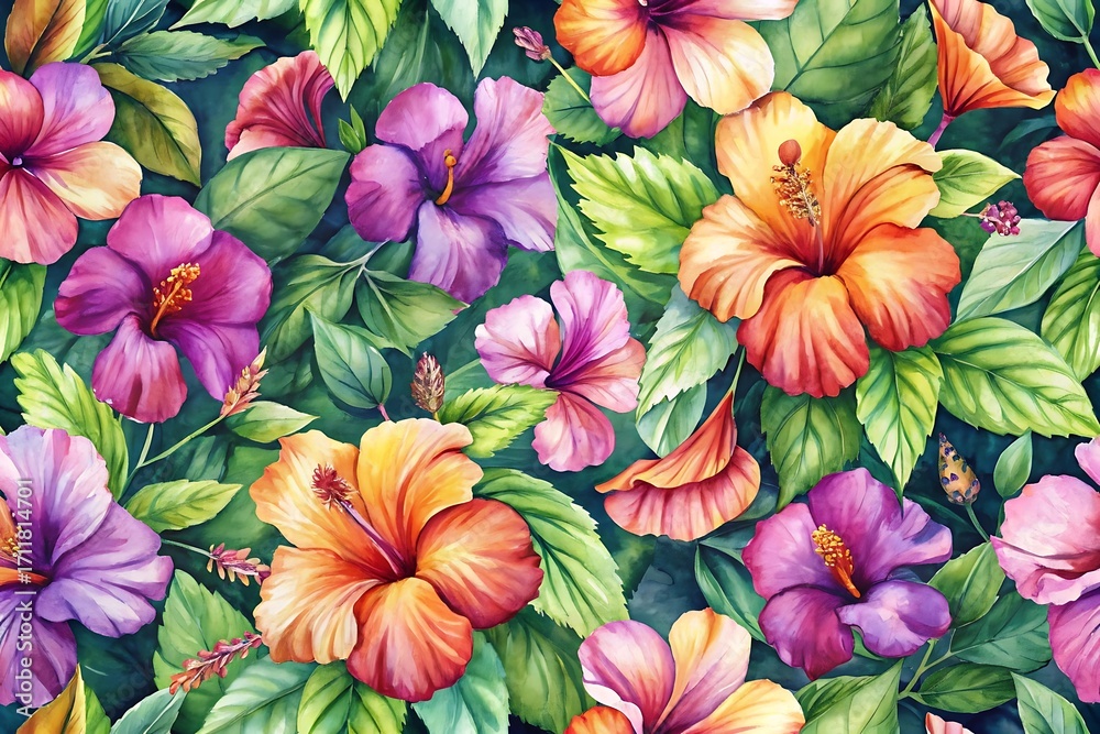 custom made wallpaper toronto digitalPainting of a flower garden with many different colored flowers