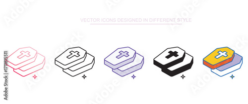 Coffin icon design with white background stock illustration