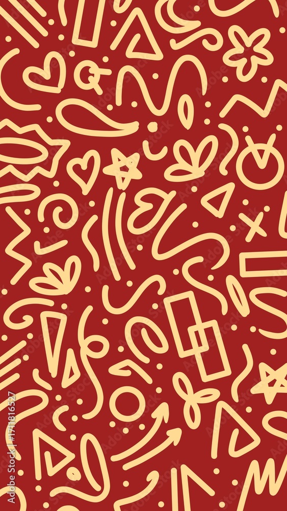 Obraz premium Abstract doodle background. Colorful abstract line doodle. Abstract background design. Hand drawn abstract doodle. Fun whimsical line art