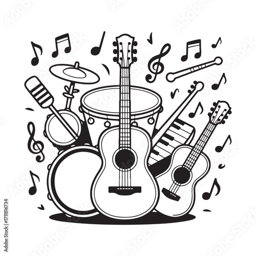 Acoustic Guitar Vector Illustration