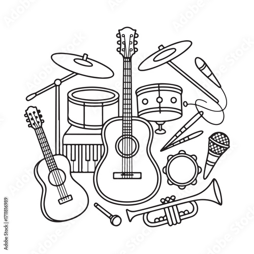 Musical Guitar Vector Illustration