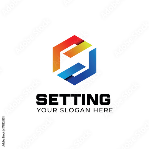 Setting Logo with Hexagon Shape and Gradient Colors