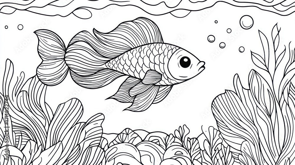 Fototapeta premium Ornamental fish underwater scene