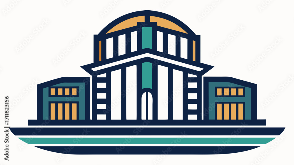 Naklejka premium vector illustration of a building