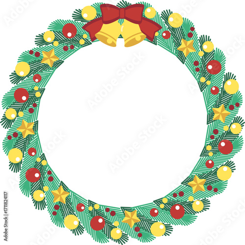 クリスマスリースのベクター素材イラスト
