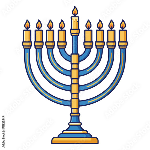 Vector illustration of a Hanukkah menorah candles