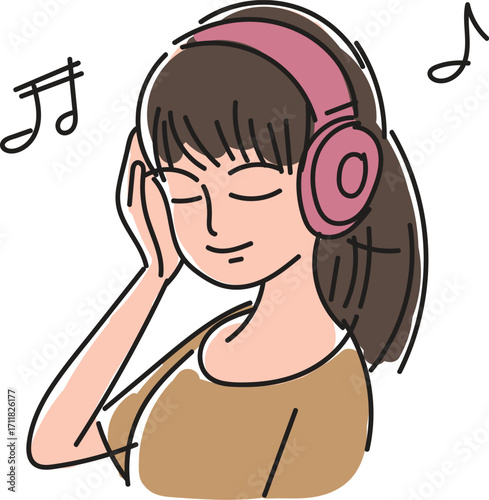 Girl with headphones