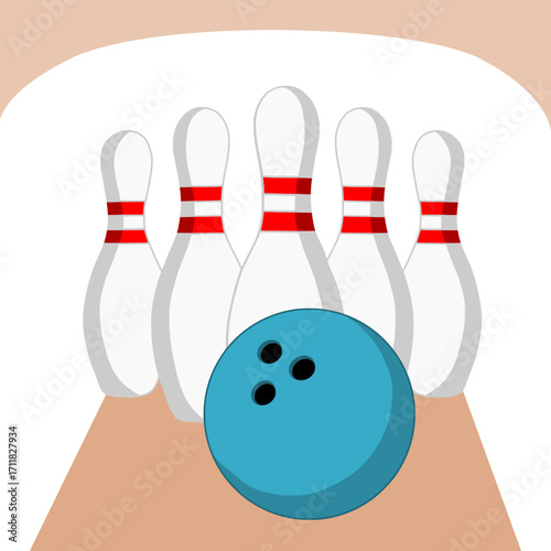 bowling ball and pins