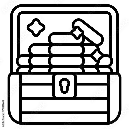 Coin Chest vector icon. Jewelry icon line style. perfect use for logo, presentation, website, and more. modern icon design outline style