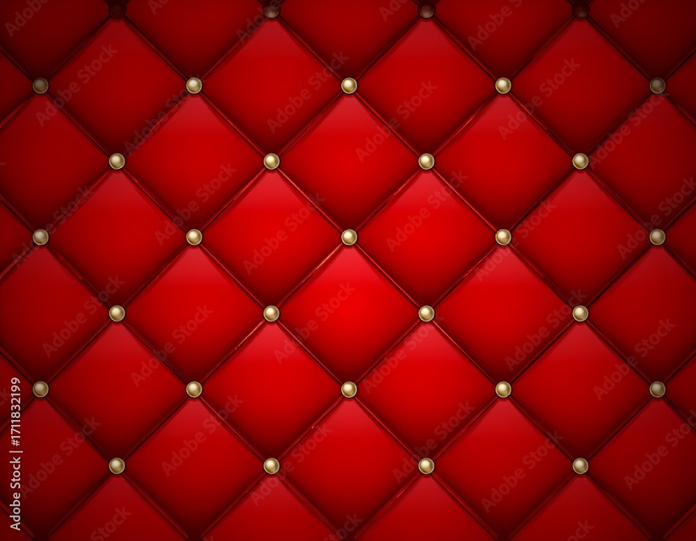 Fototapeta premium Red quilted fabric texture