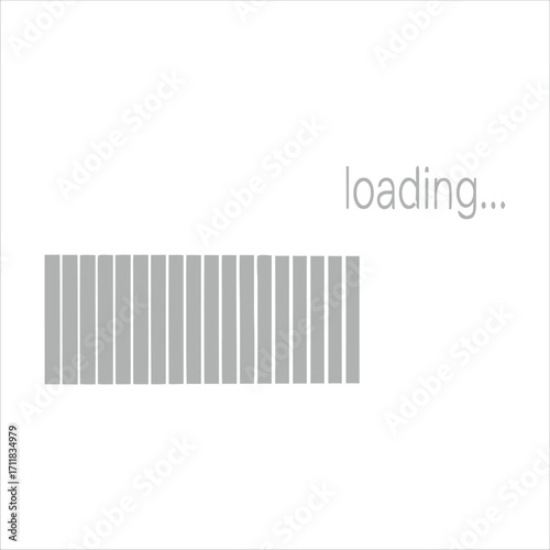 Progress bar visual for the digital experience with the message loading and progress indication