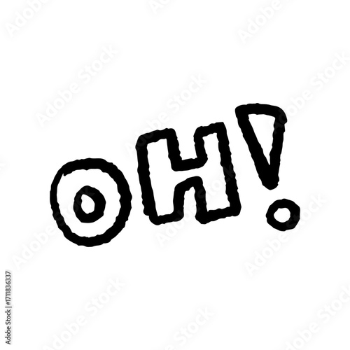 Hand Drawn Bold "Oh!" Exclamation Text Illustration