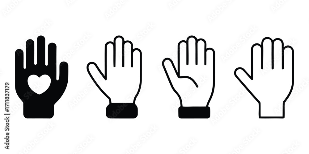 Obraz premium hands showing different gestures and symbols. set of hand gestures