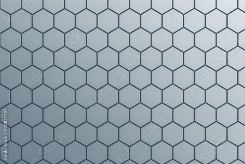 Modern geometric hexagon pattern with subtle gray gradient creating three dimensional grid effect