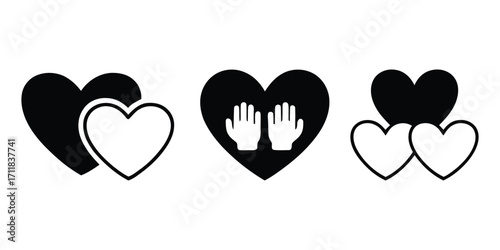 heart icons representing love and support. heart with wings