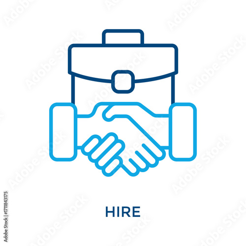 Hire Icon Outline Color Style. Vector Illustration For Graphic Design