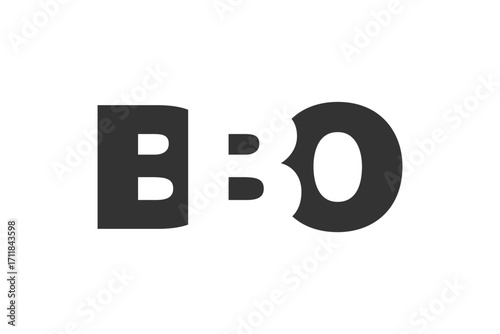 BBO logo design. Initial letter B B O bold font style for tech startups, consulting, corporate branding. Creative company name, headlines typography identity, trendy logotype.