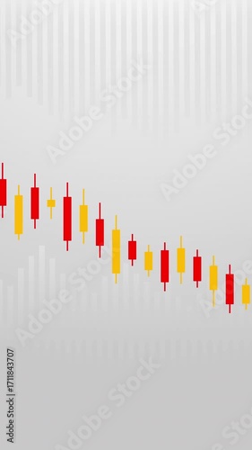 A powerful vertical graphic of a financial candlestick chart with a falling trend, ideal for social media stories about market loss or crisis.
