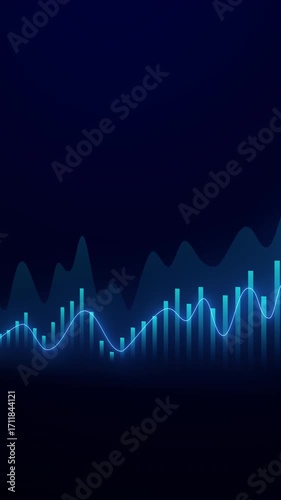 An artistic and dynamic vertical graphic featuring a financial graph with wavy lines, great for a modern and eye-catching social media story.