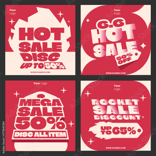 Business concept retro style instagram posts