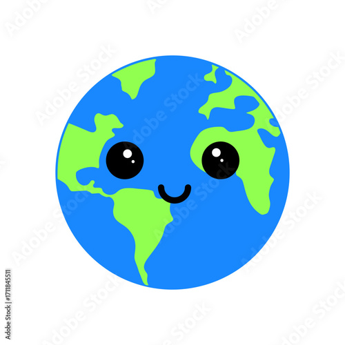 smiley earth on vector illustration
