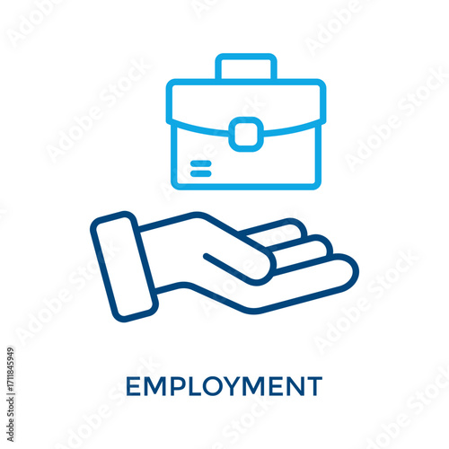 Employment Icon Outline Color Style. Vector Illustration For Graphic Design