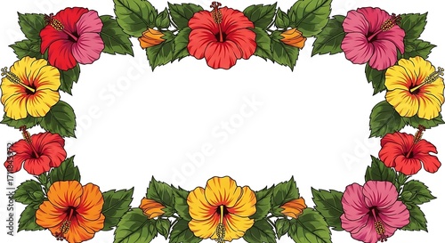 Hibiscus Flower Frame.